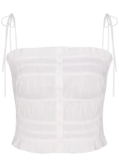 Ruffled poplin cami top
