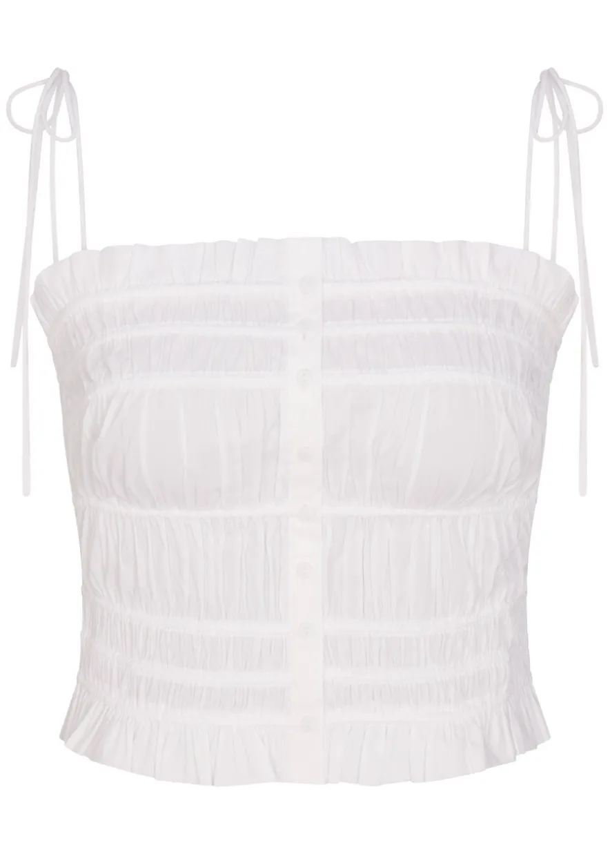 Ruffled poplin cami top