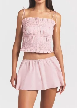 Ruffled poplin cami top