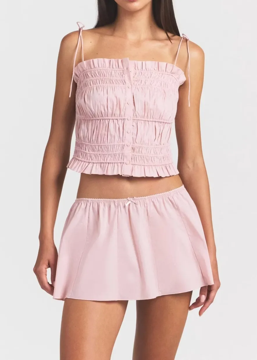 Ruffled poplin cami top