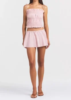Ruffled poplin cami top