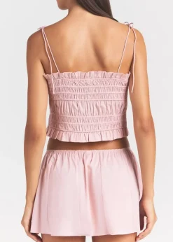 Ruffled poplin cami top