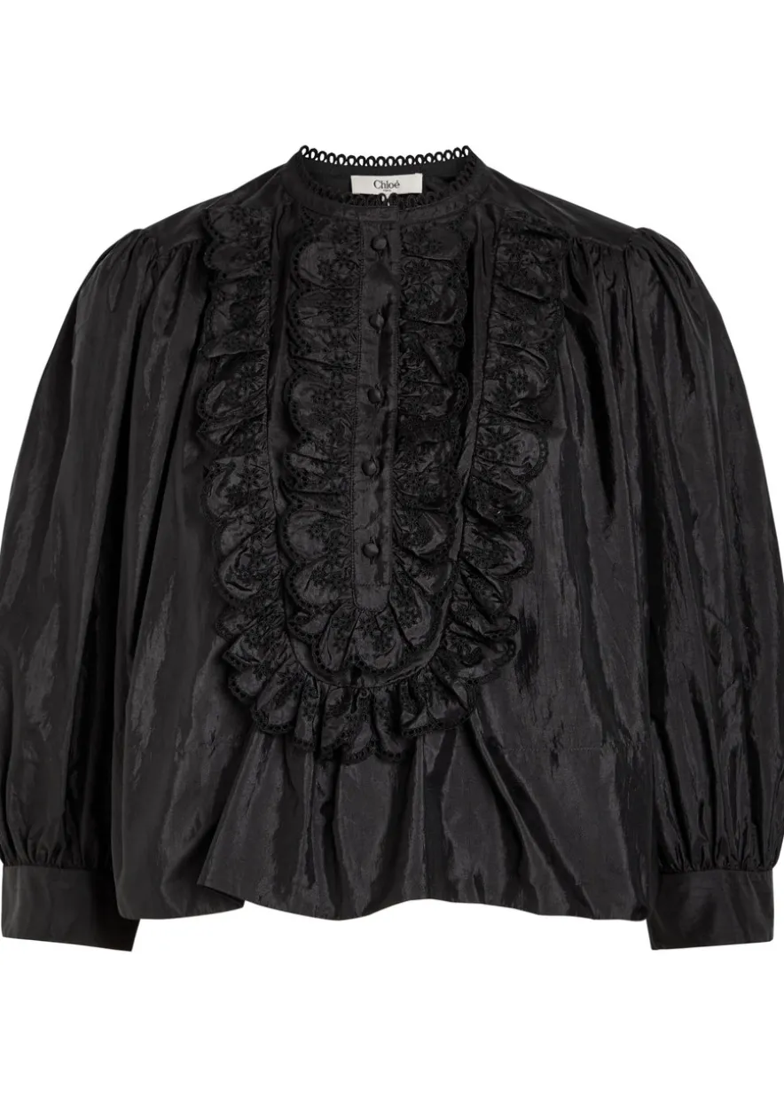 Ruffled shell blouse