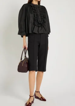 Ruffled shell blouse