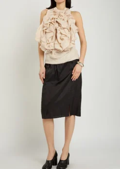 Ruffled silk top