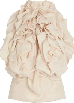 Ruffled silk top