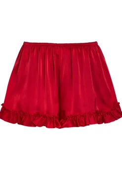 Ruffled stretch-satin shorts