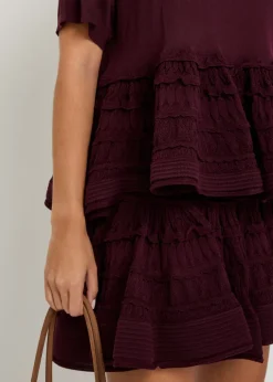 Ruffled wool-blend mini skirt