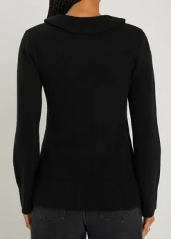 Ruffled wool cardigan