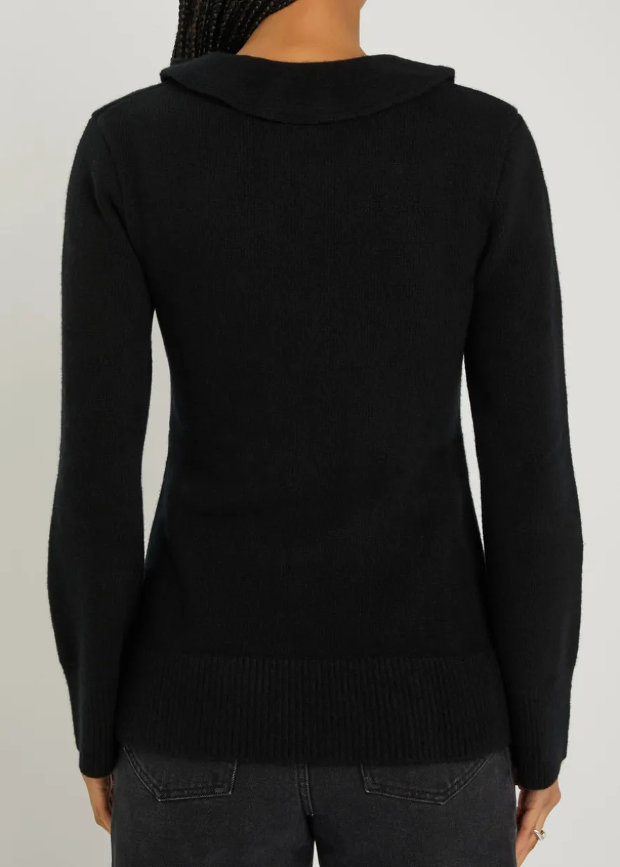 Ruffled wool cardigan