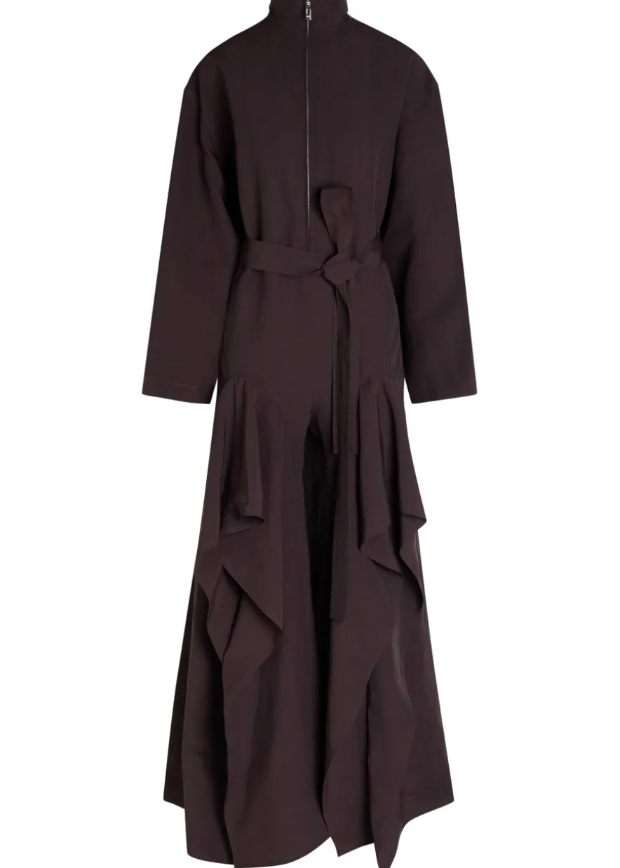 Ruffle poplin jumpsuit