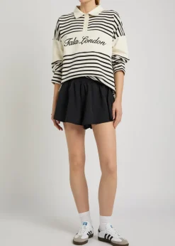 Rugby striped cotton-blend polo jumper