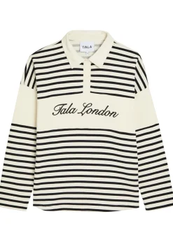 Rugby striped cotton-blend polo jumper