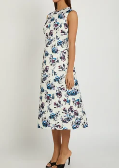 Rumi floral satin midi dress