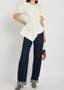 Rumi linen and silk-blend top