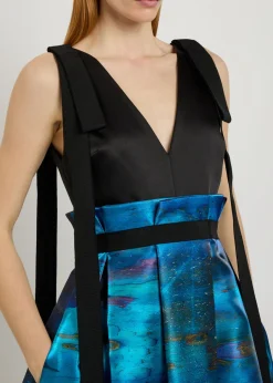 Runa printed satin midi dress