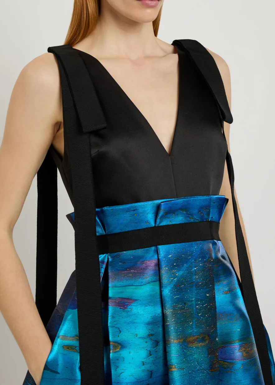 Runa printed satin midi dress