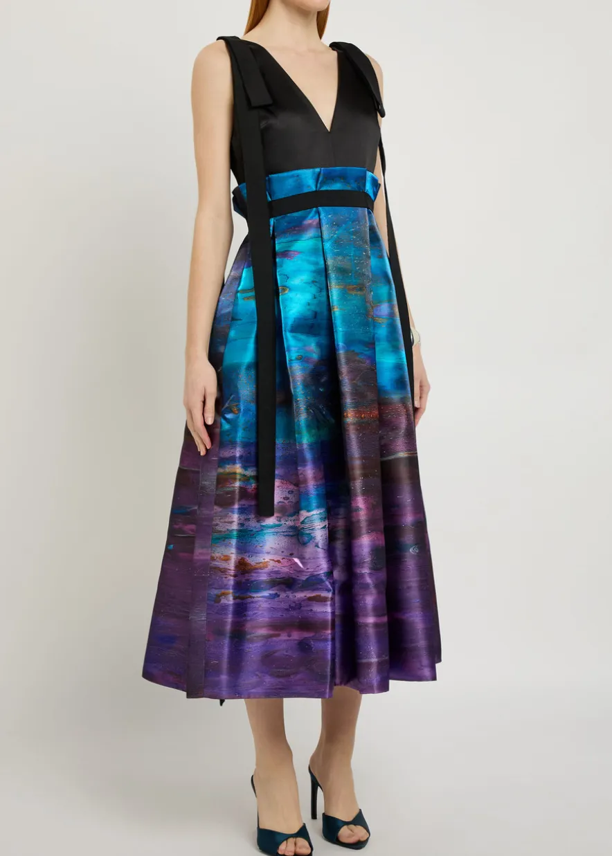 Runa printed satin midi dress