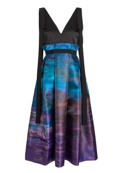 Runa printed satin midi dress