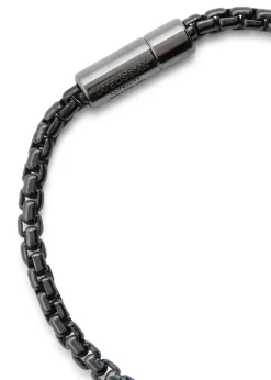 Ruthenium-plated box chain bracelet