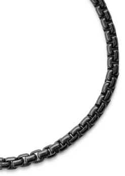 Ruthenium-plated box chain bracelet