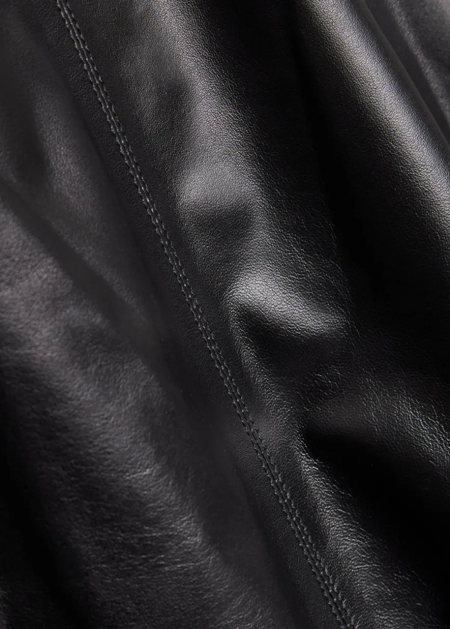 Ryma panelled leather midi skirt