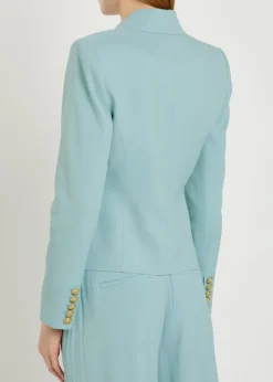 Sable double-breasted cropped blazer
