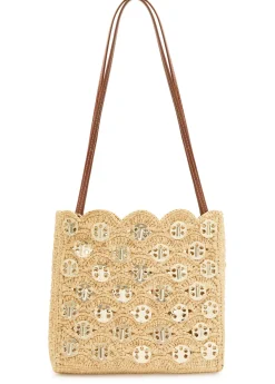 Sac A Main embellished raffia shoulder bag