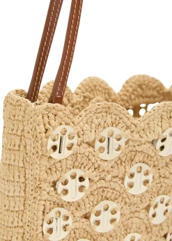 Sac A Main embellished raffia shoulder bag