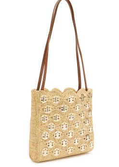 Sac A Main embellished raffia shoulder bag