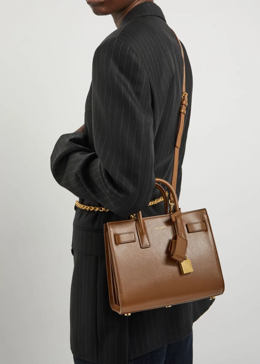 Sac De Jour nano leather top handle bag
