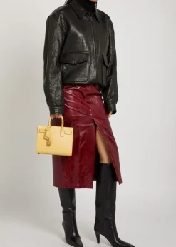 Sac De Jour nano leather top handle bag