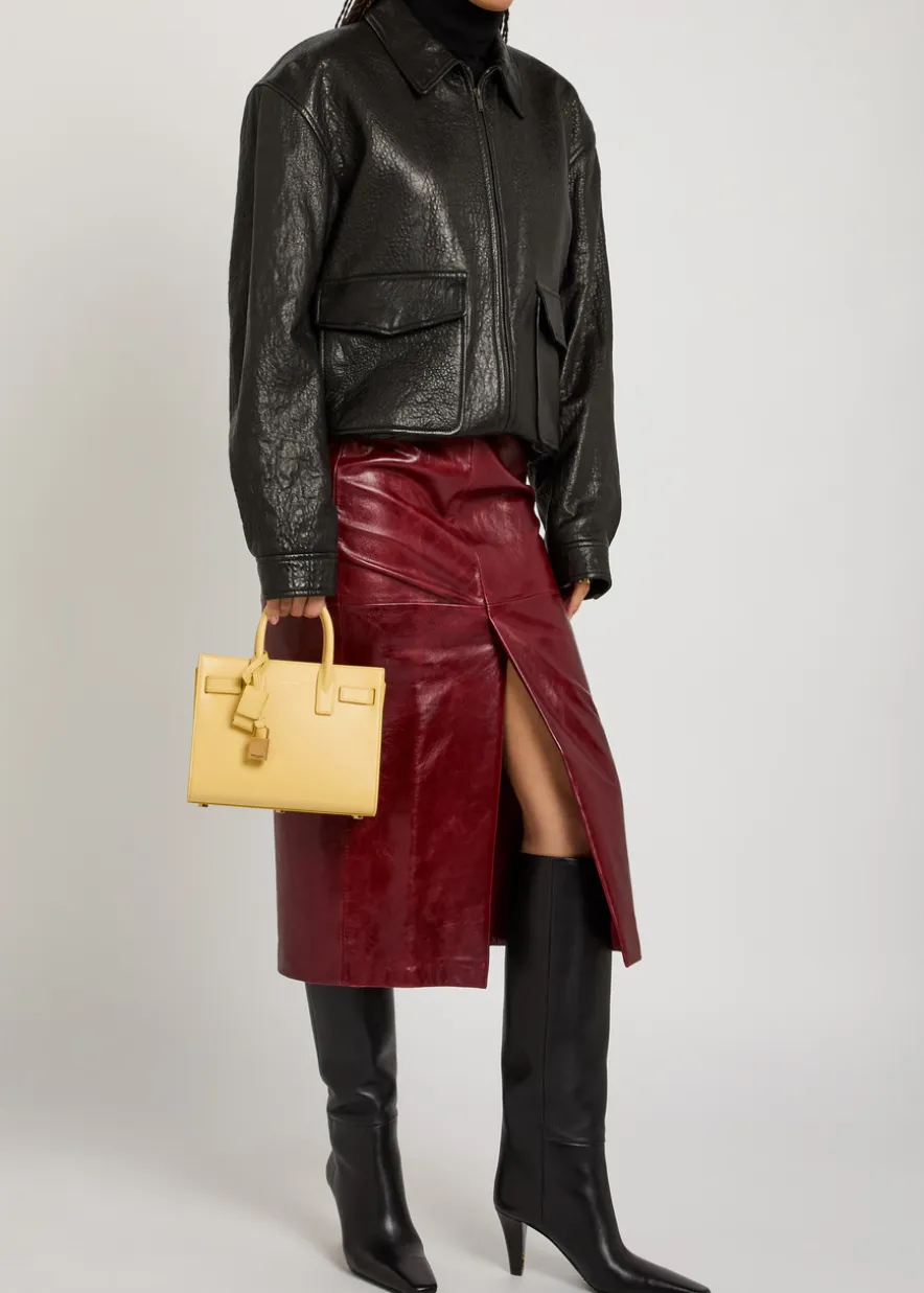 Sac De Jour nano leather top handle bag