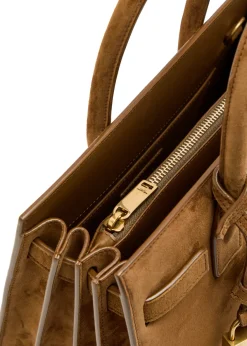 Sac De Jour suede top handle bag