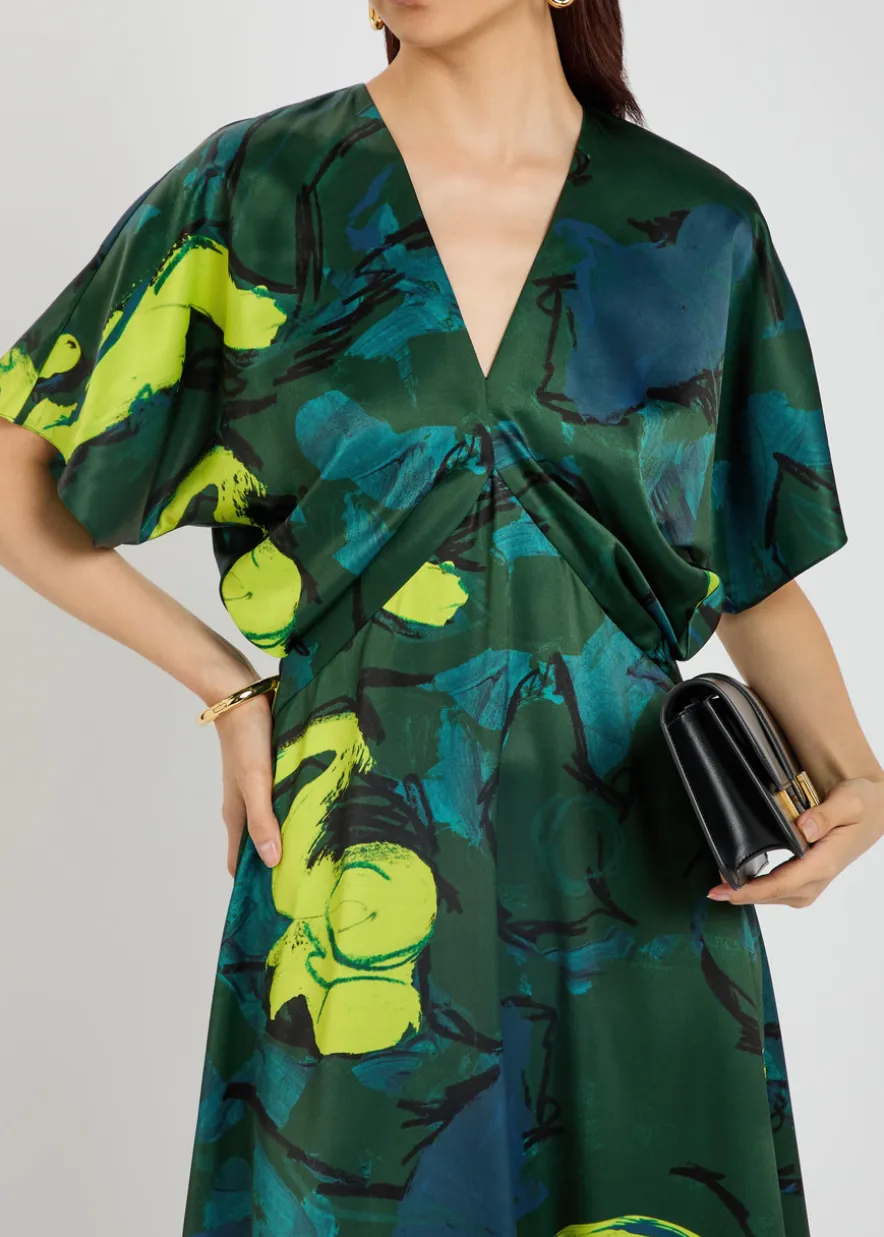Sadee printed satin midi dress