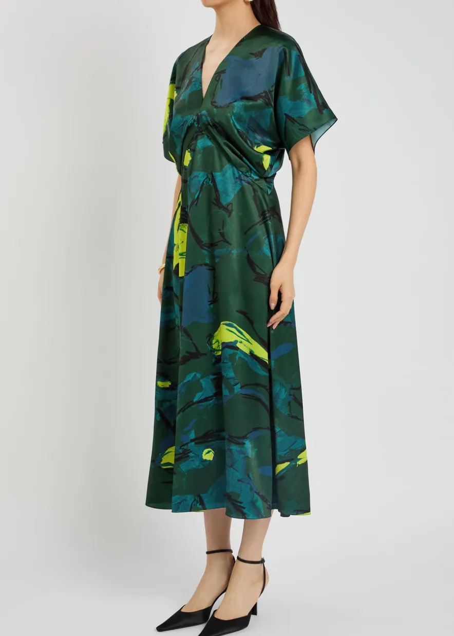 Sadee printed satin midi dress