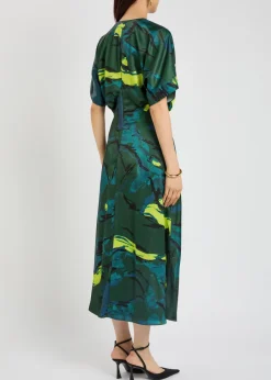Sadee printed satin midi dress