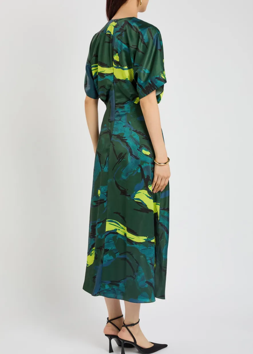 Sadee printed satin midi dress