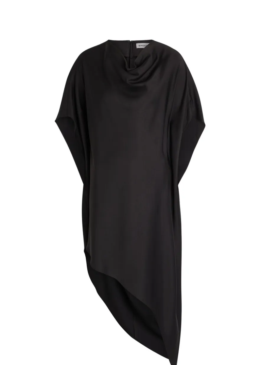 Sadia asymmetric satin mini dress