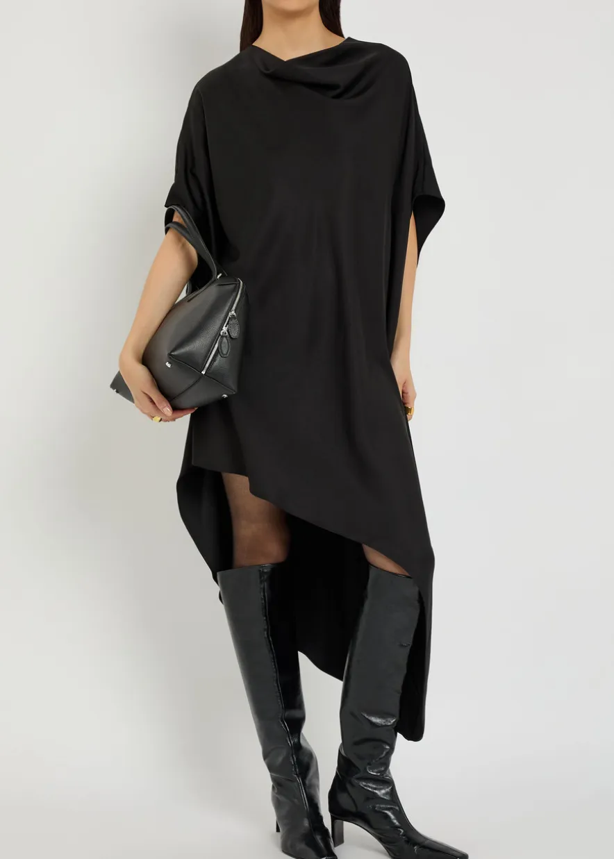 Sadia asymmetric satin mini dress