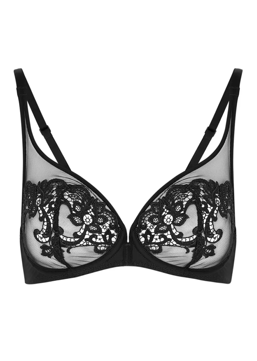 Saga guipure lace full-cup bra