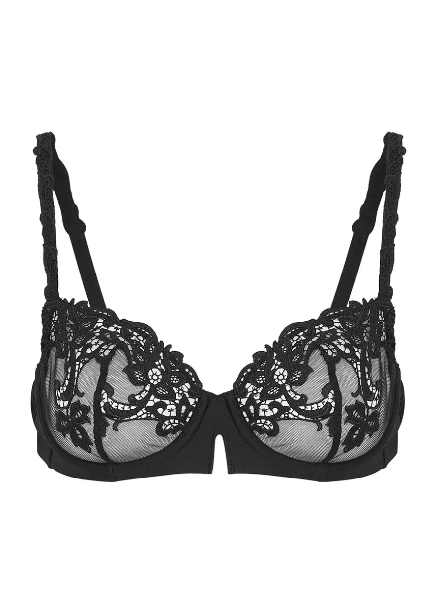 Saga guipure-lace underwired bra
