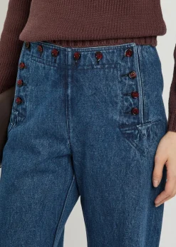 Sailor wide-leg denim trousers