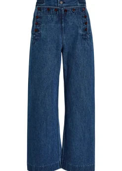 Sailor wide-leg denim trousers