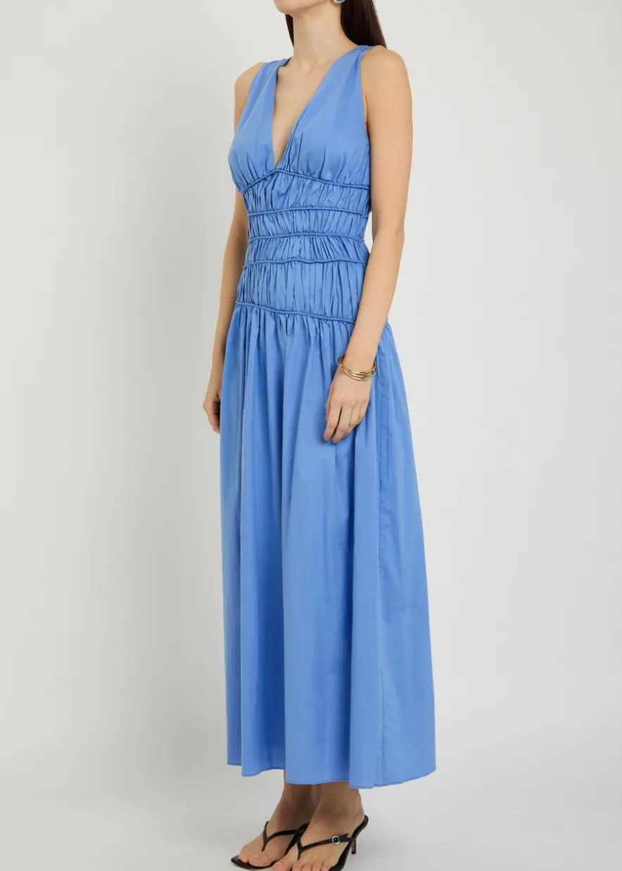 Saja smocked cotton maxi dress
