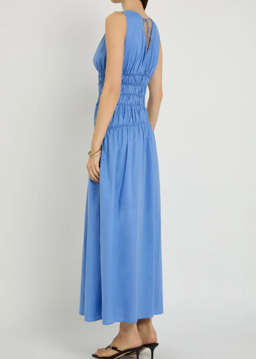 Saja smocked cotton maxi dress