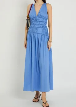 Saja smocked cotton maxi dress