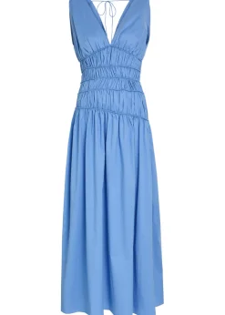 Saja smocked cotton maxi dress