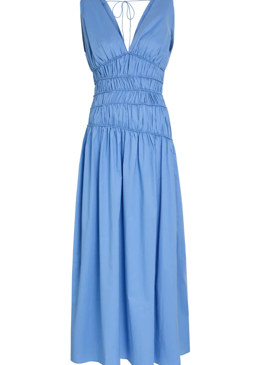 Saja smocked cotton maxi dress