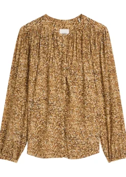 Sally printed silk-chiffon top